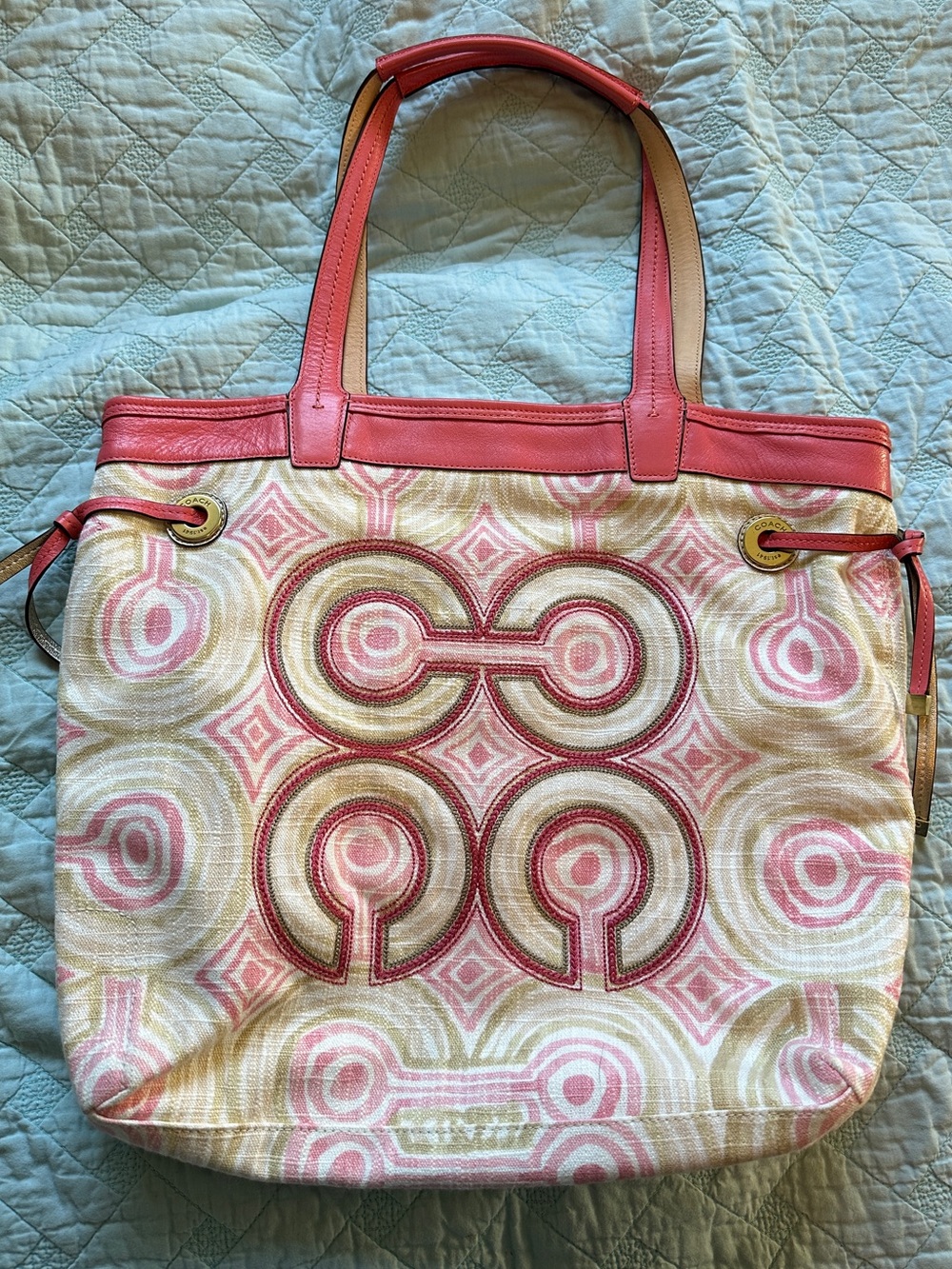 Coach Audrey Signature Op Art Leigh tote